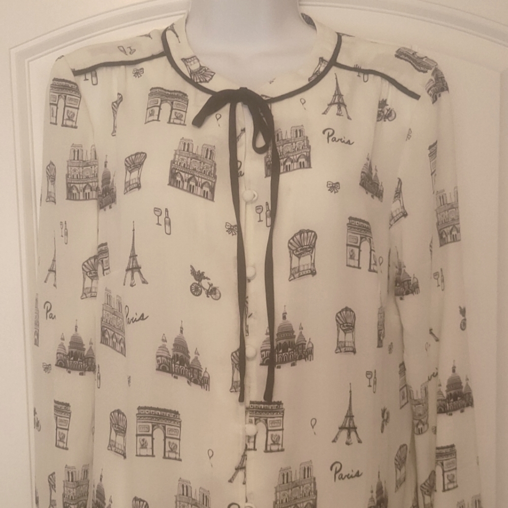 Talbots long sleeve nylon blouse